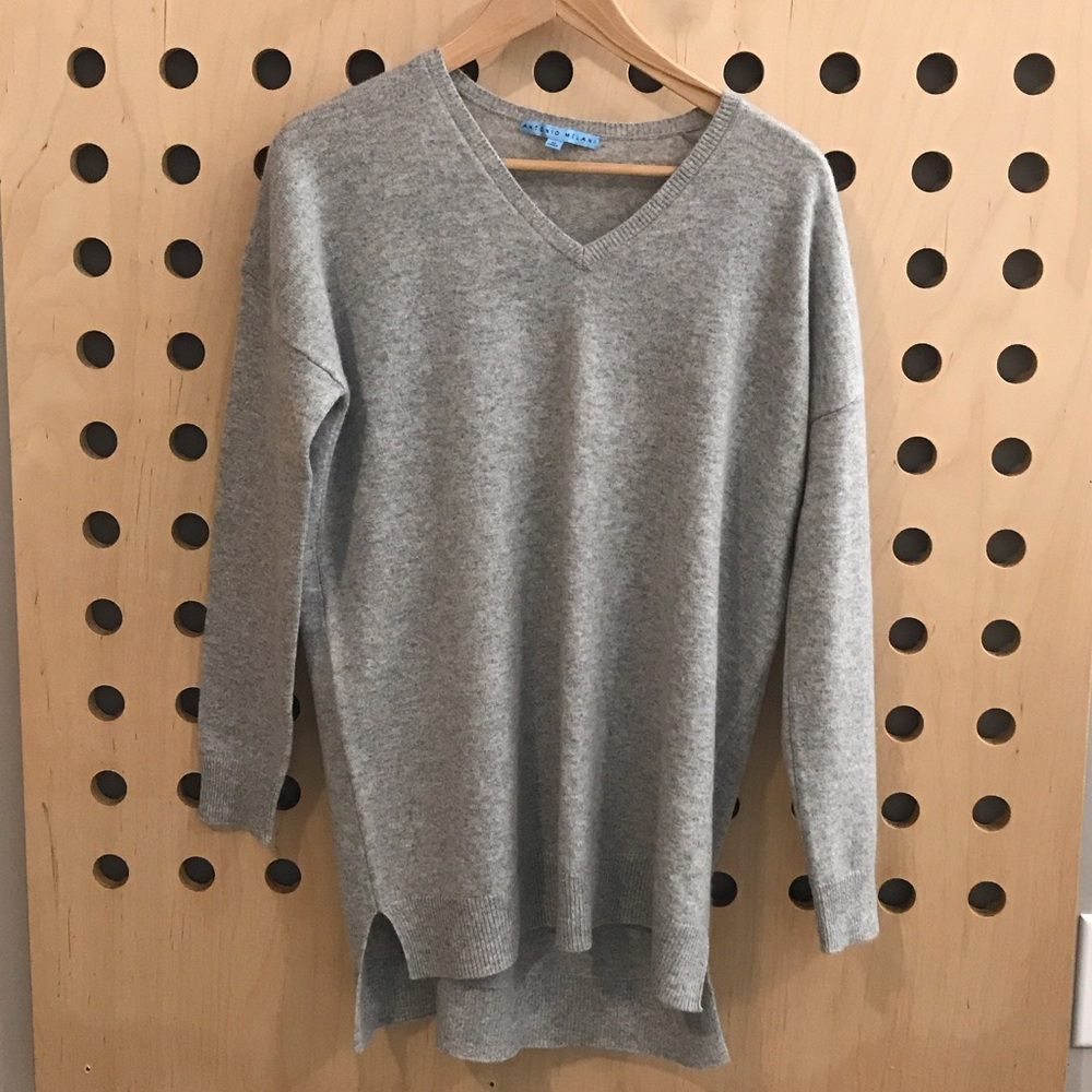 ANTONIO MELANI Heather Gray Longer Length Cashmere Sweater